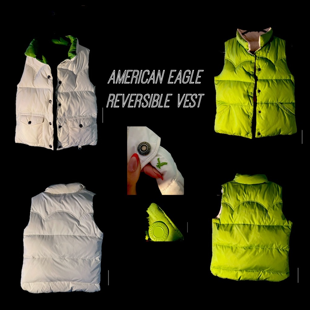 american eagle reversible vest